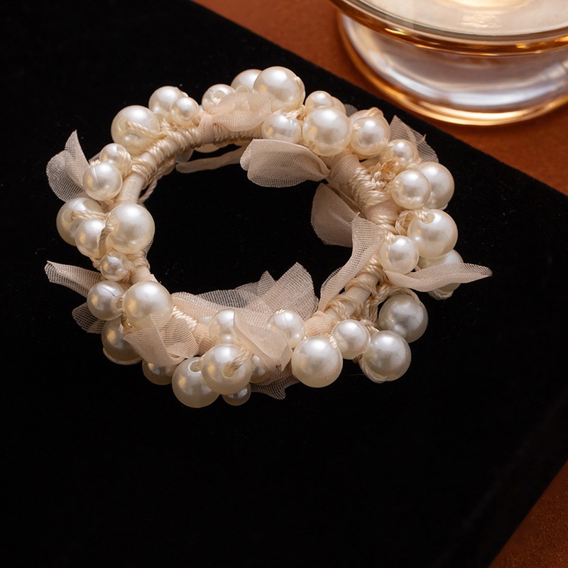 Women's Spring Fairy Hair Tie Floral Pearl Rhinestone Accessory