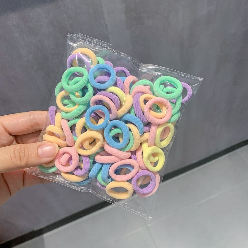 Girls High Elastic Seamless Hair Ties Nylon Towel Ring Rubber Bands
