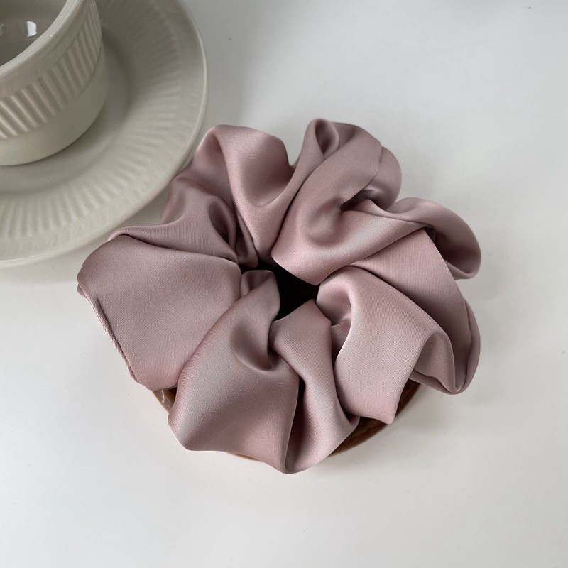 Women's Premium Satin Scrunchie Elegant Hair Tie Basic Solid Colors