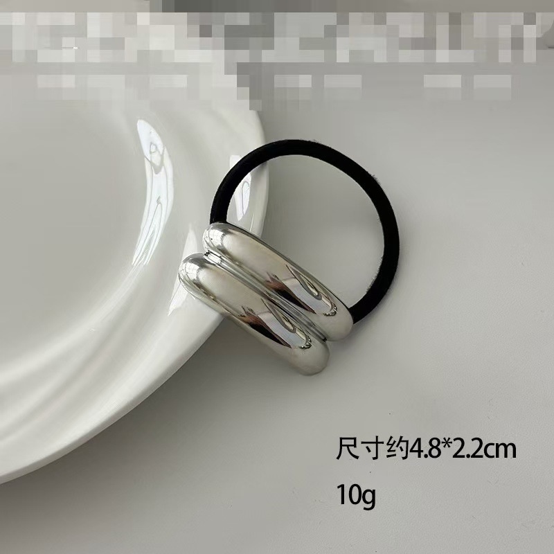 Women's Smooth Alloy Arc Ponytail Holder Minimalist Metallic