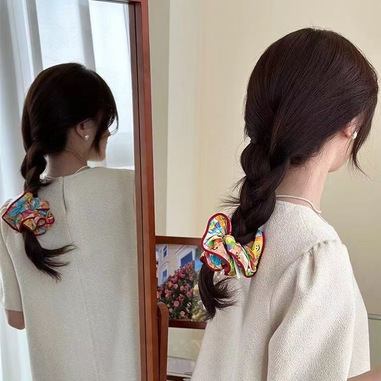 Women's Flower Hair Tie Sweet Street Style Grey Pink Floral Pattern