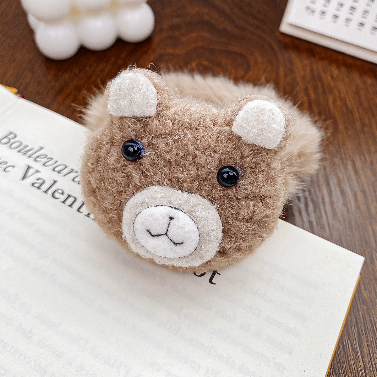 Women's Daily Winter Plush Hair Scrunchie Cute Bear Heart Bowknot