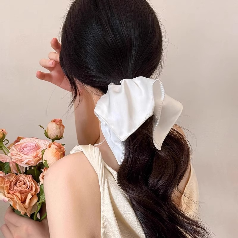 Women's Handmade Spring Ponytail Hair Scrunchie Checkered Fabric