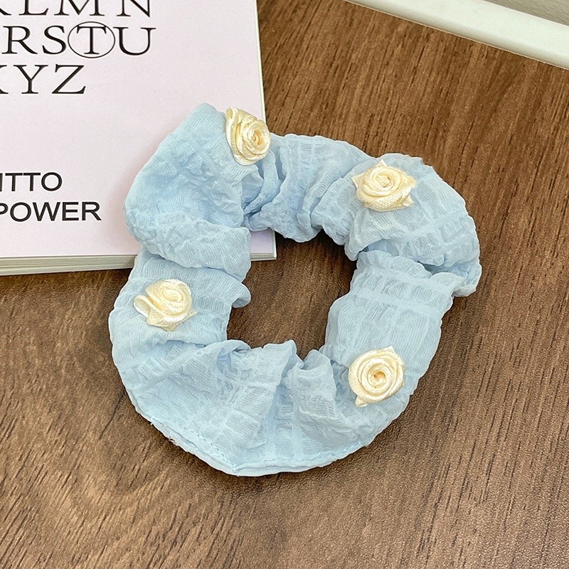 Women Daily Oversized High Elastic Lace Hair Scrunchie Elegant Floral