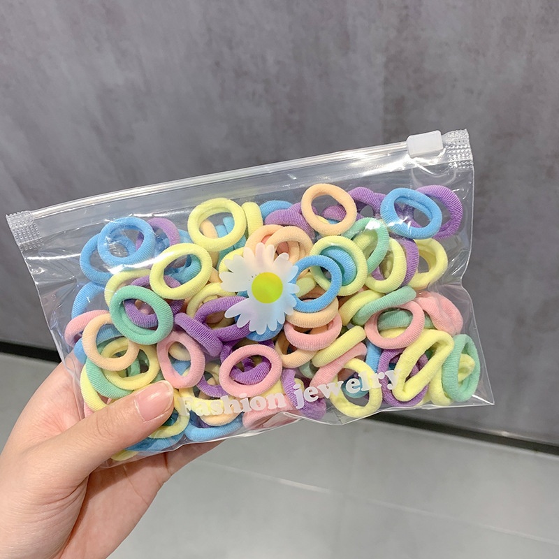 Girls High Elastic Seamless Hair Ties Nylon Towel Ring Rubber Bands