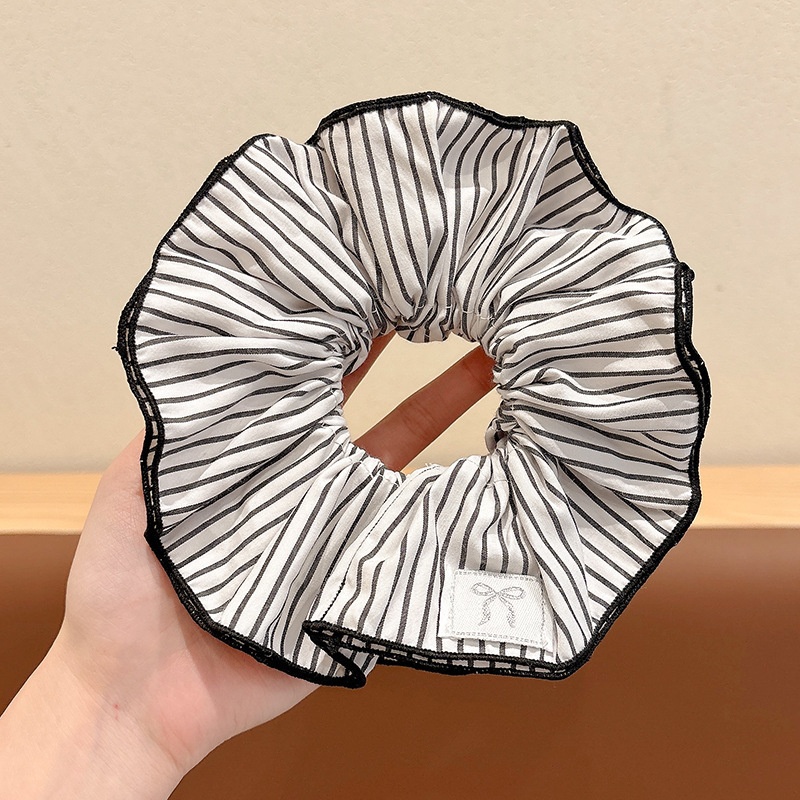 Women's Handmade Spring Ponytail Hair Scrunchie Checkered Fabric