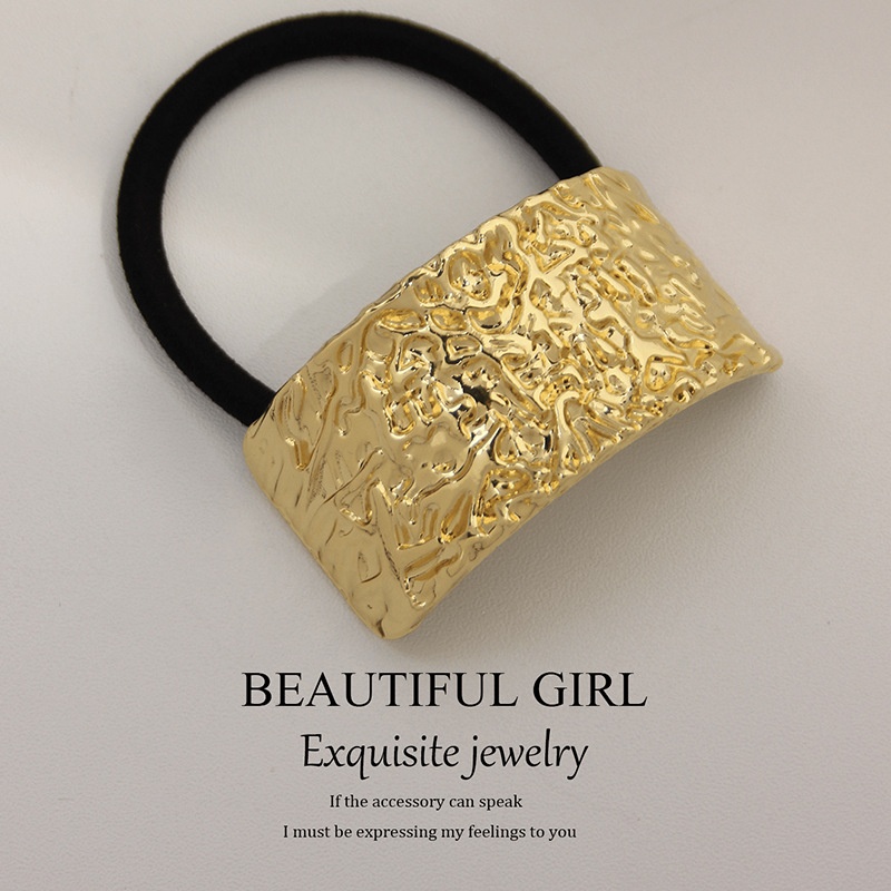 Women's Versatile Retro Alloy Elastic Hair Ties Round Cold Tone