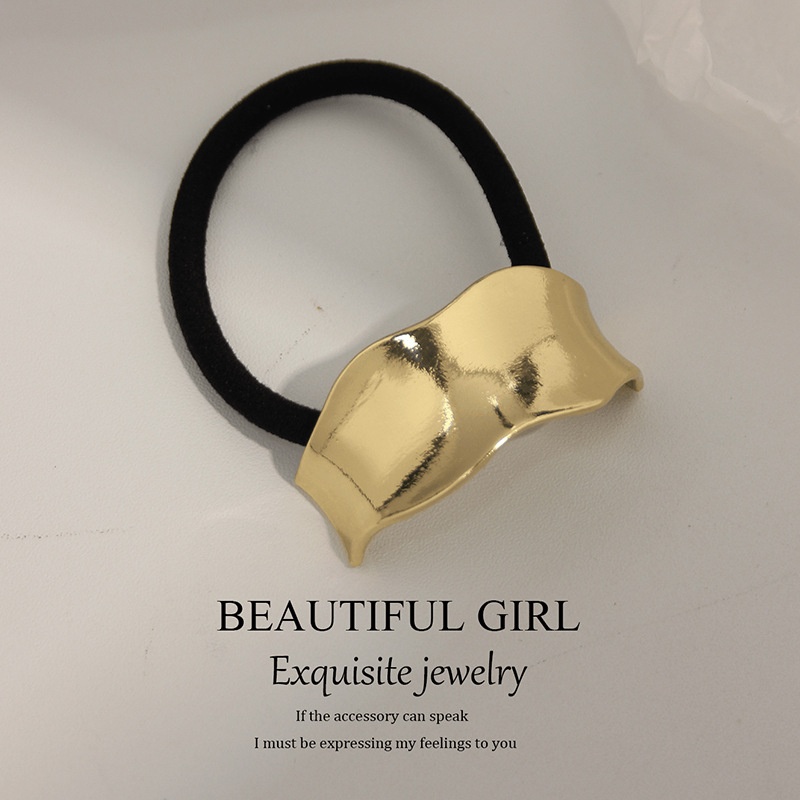 Women's Versatile Retro Alloy Elastic Hair Ties Round Cold Tone