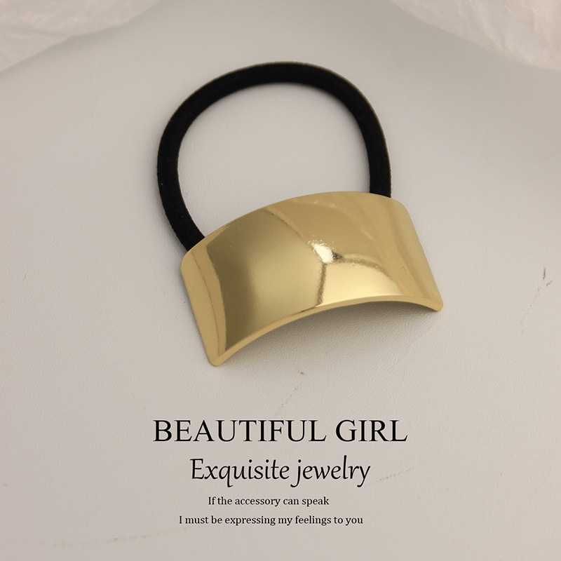 Women's Versatile Retro Alloy Elastic Hair Ties Round Cold Tone