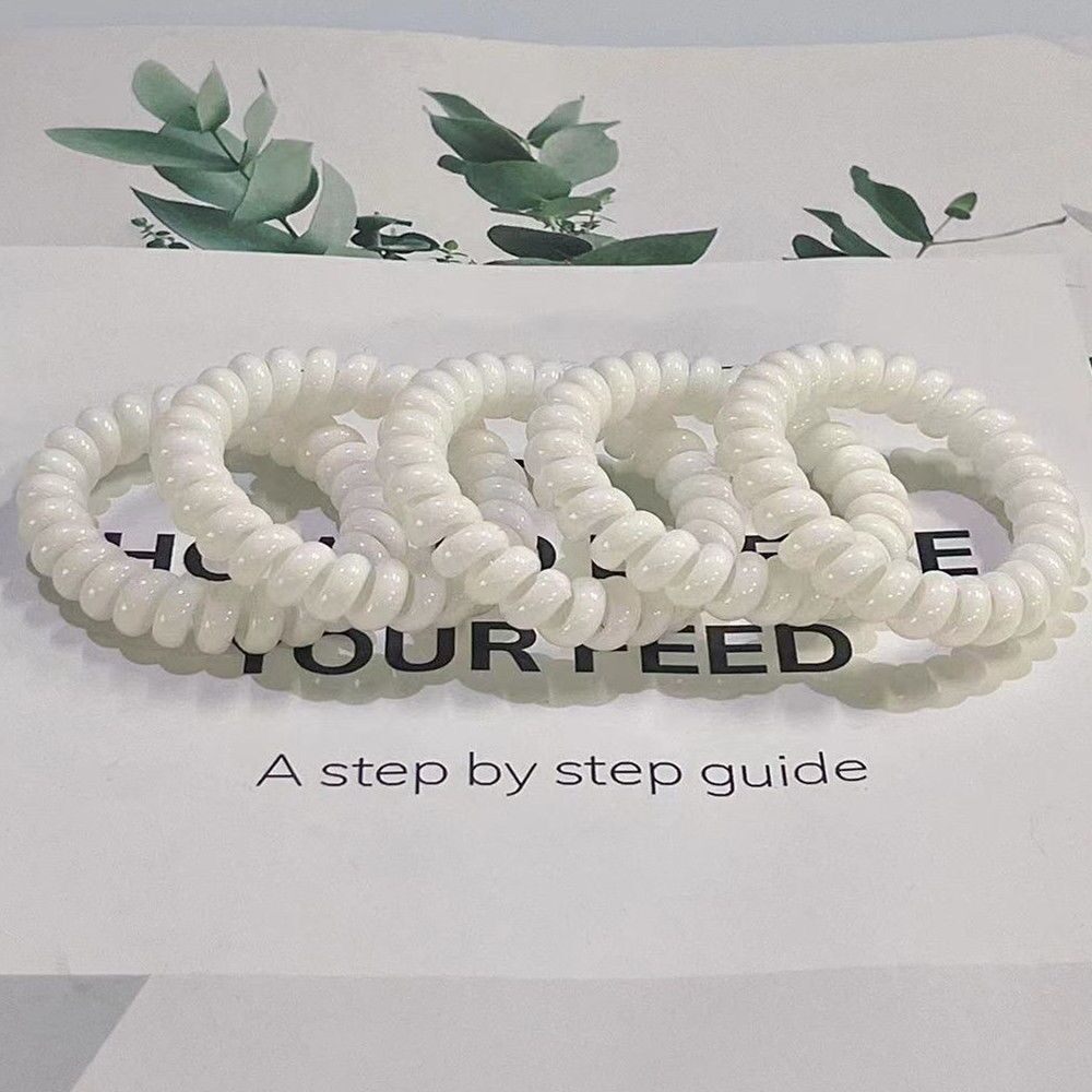 Girls Sweet Traceless Spiral Telephone Wire Hair Ties Candy Color