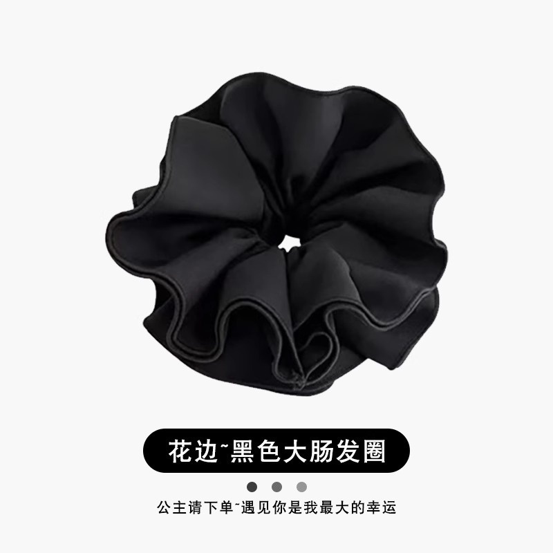 Women Daily Oversized High Elastic Lace Hair Scrunchie Elegant Floral