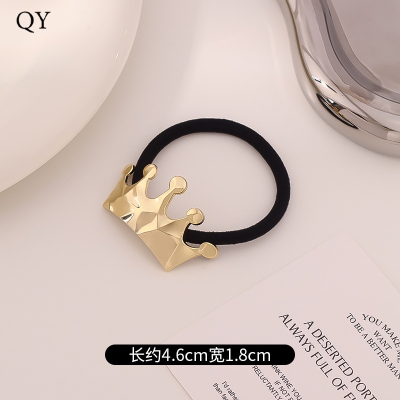 Women's Versatile Retro Alloy Elastic Hair Ties Round Cold Tone