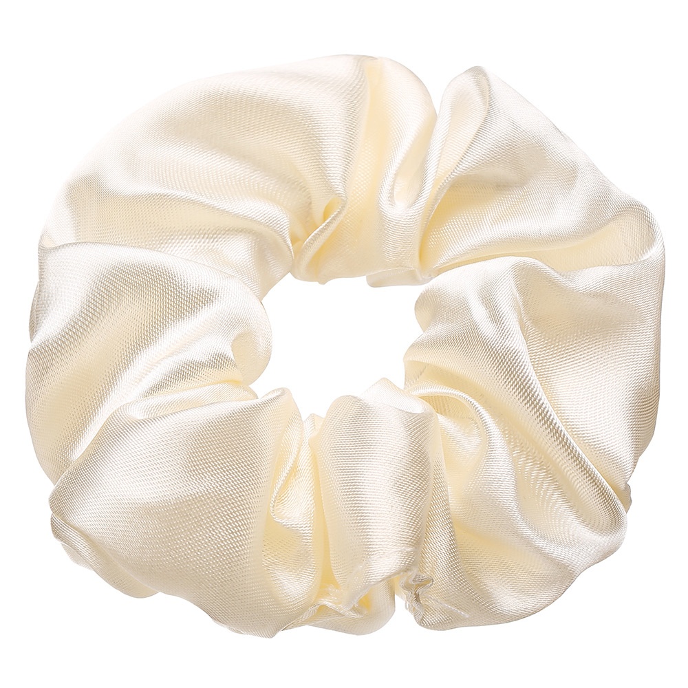 Women Large Silk Satin Scrunchies Retro Solid Color Elastic Hair Ties