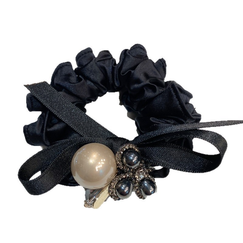 Women's Ponytail Holder Hair Tie Diamond Four-Leaf Clover Cloth