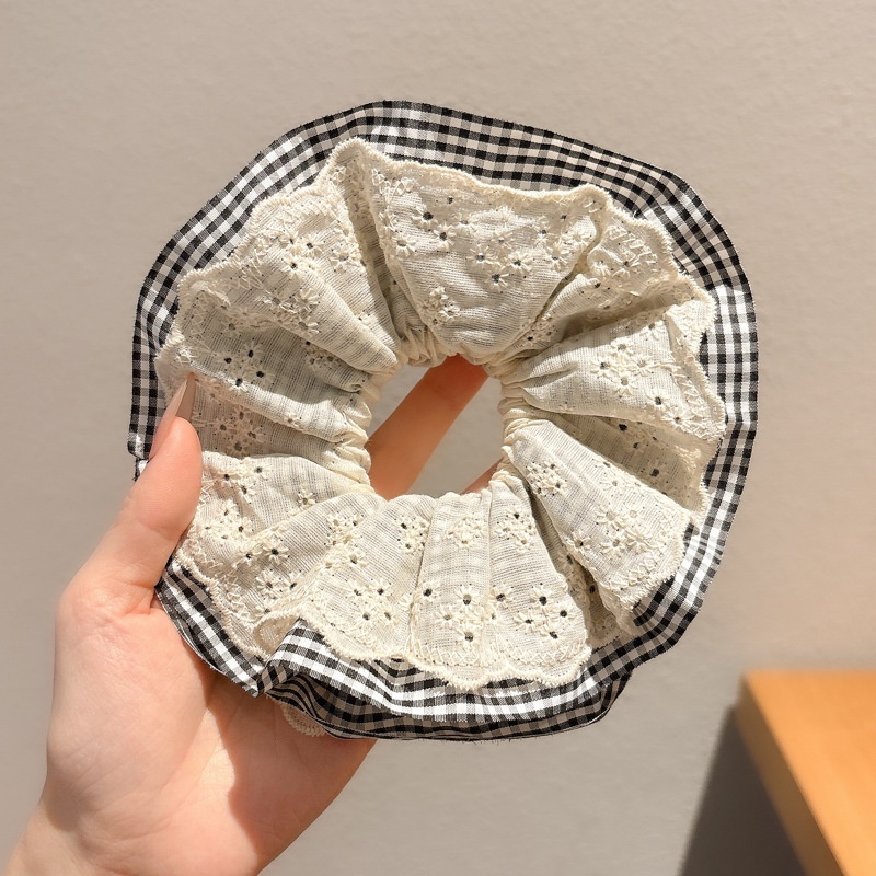 Women's Cloth Lace Scarf Scrunchie Daily Hair Tie Spring Tulip Floral