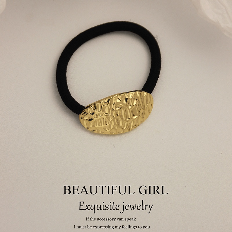 Women's Versatile Retro Alloy Elastic Hair Ties Round Cold Tone