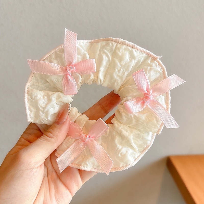 Women's Cloth Lace Scarf Scrunchie Daily Hair Tie Spring Tulip Floral