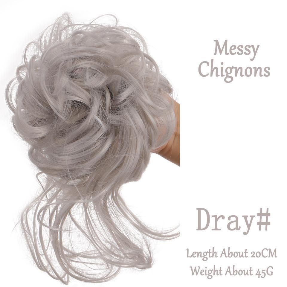 Women Daily Updo Messy Bun Hair Ring High Temp Silk Natural Texture