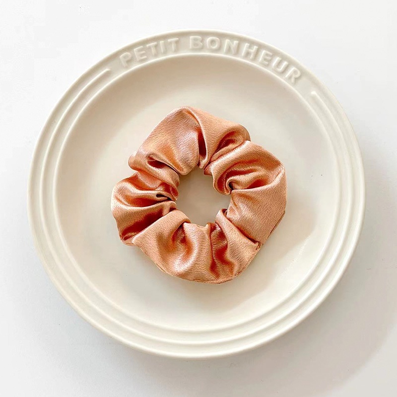 Women's Summer Fabric Scrunchie Pleated Plaid Leopard Hair Tie