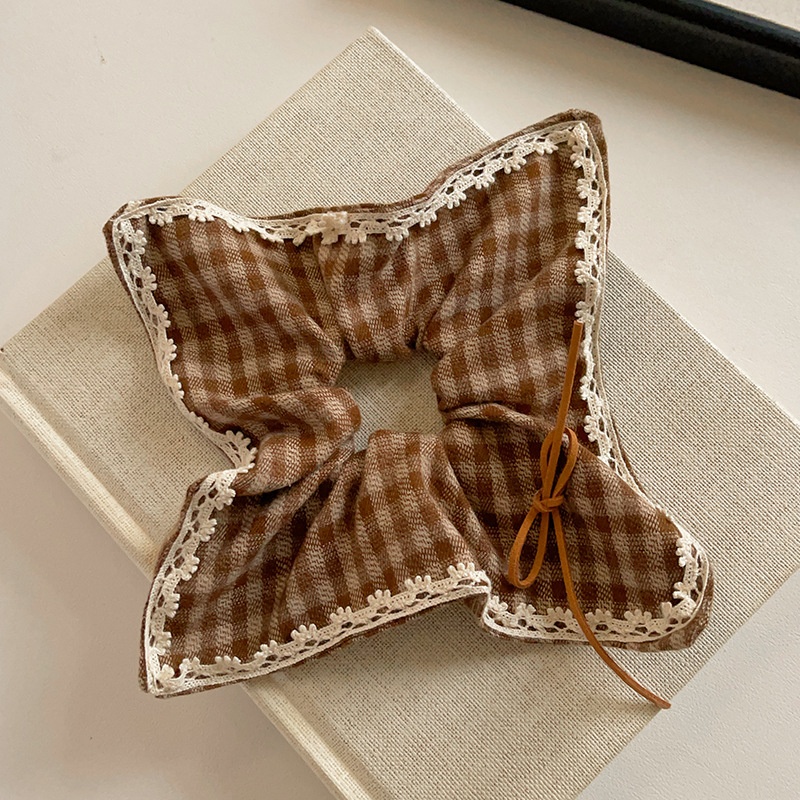 Women's Sweet Weekend Tea Party Cloth Hair Tie Plaid Fruit Print