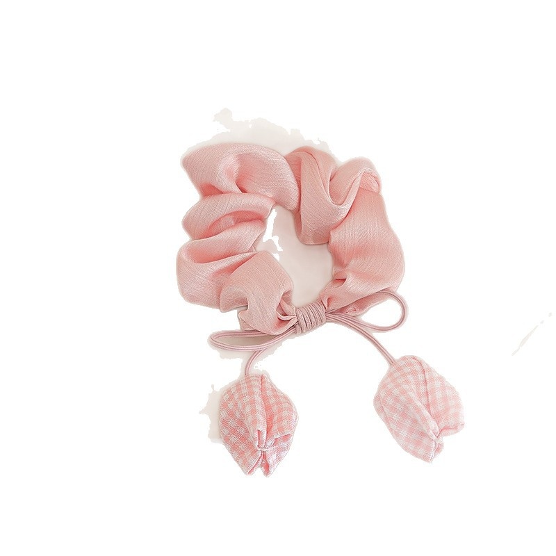 Women's Satin Low Ponytail Scrunchie Hair Tie Fresh Tulip Floral