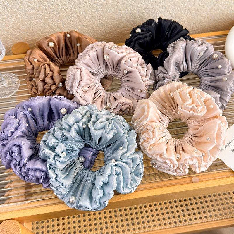 Women's Elegant Soft Cloth French Hair Tie For Daily Wear Solid Color