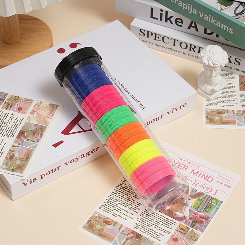 Women High Elastic Seamless Cloth Towel Hair Rings 20pcs Knit Pattern