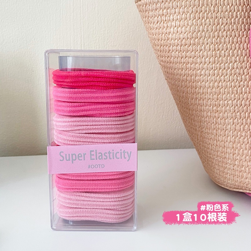 Women High Elastic Cloth Hair Tie No Damage Ponytail Ring Candy Color