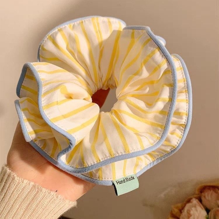 Women's Cloth Lace Scarf Scrunchie Daily Hair Tie Spring Tulip Floral