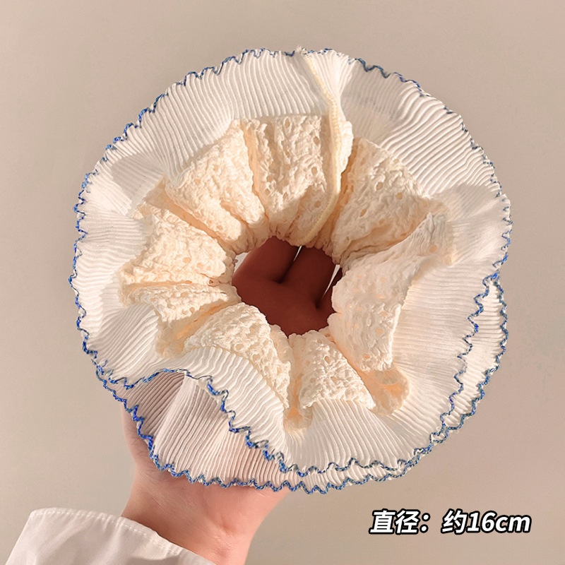 Women's Cloth Lace Scarf Scrunchie Daily Hair Tie Spring Tulip Floral