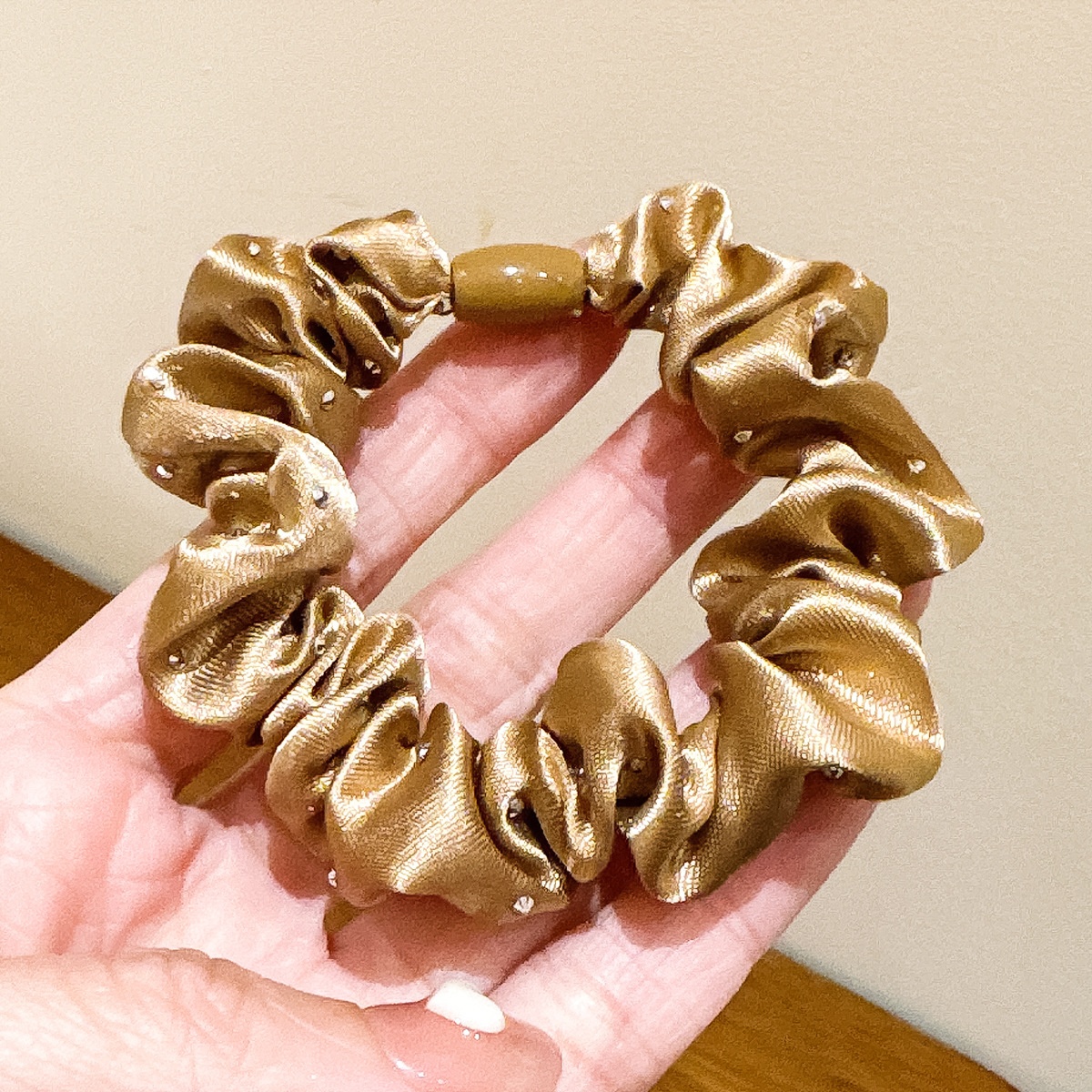 Women's Elegant Satin Hair Ties Party Elastic Hotfix Rhinestone Bands