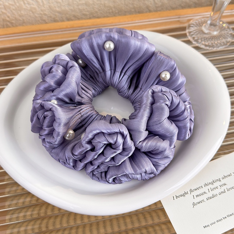 Women's Elegant Soft Cloth French Hair Tie For Daily Wear Solid Color