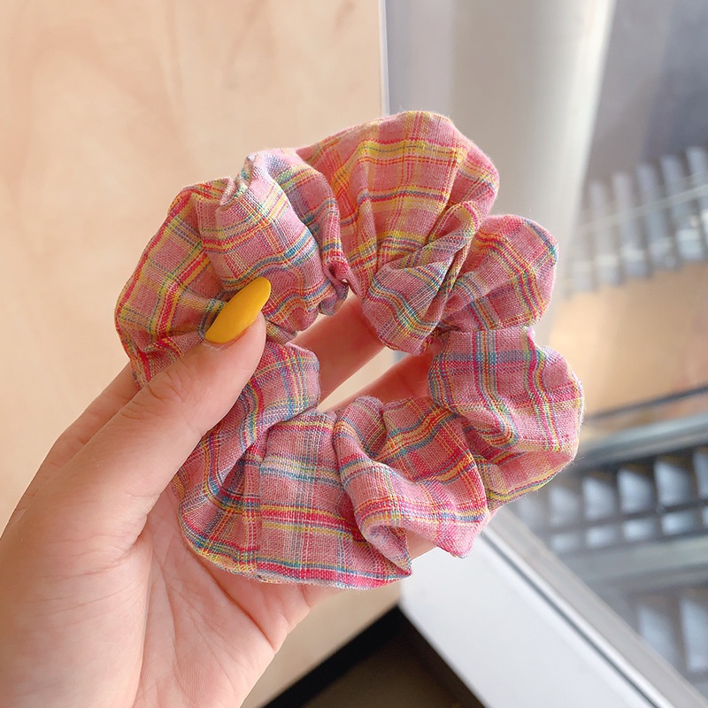 Women's Cloth Lace Scarf Scrunchie Daily Hair Tie Spring Tulip Floral