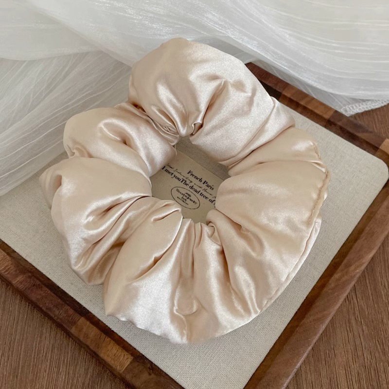 Women Daily Oversized High Elastic Lace Hair Scrunchie Elegant Floral