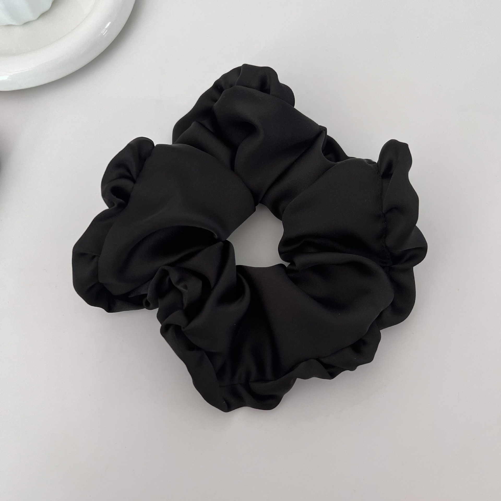 Women's All-Season Satin Ruffle Scrunchie Hair Tie Solid Purple