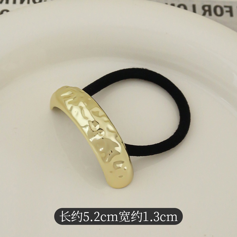 Women's Versatile Retro Alloy Elastic Hair Ties Round Cold Tone