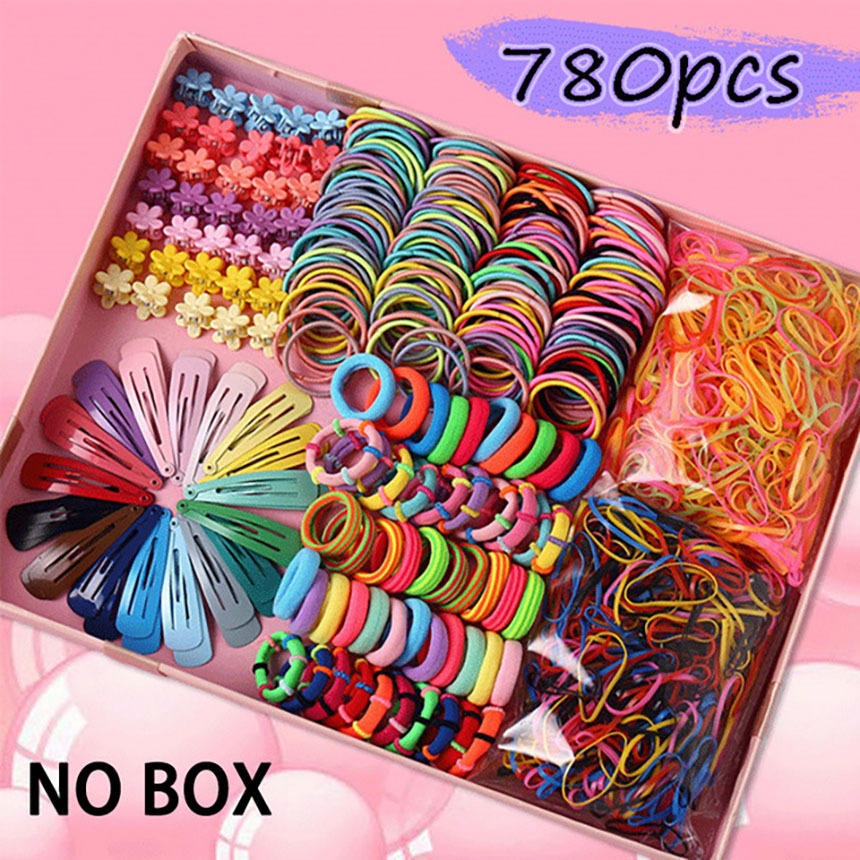 Girls Cute Hair Accessories Set Rubber Band Ties Simple Knitted Petals