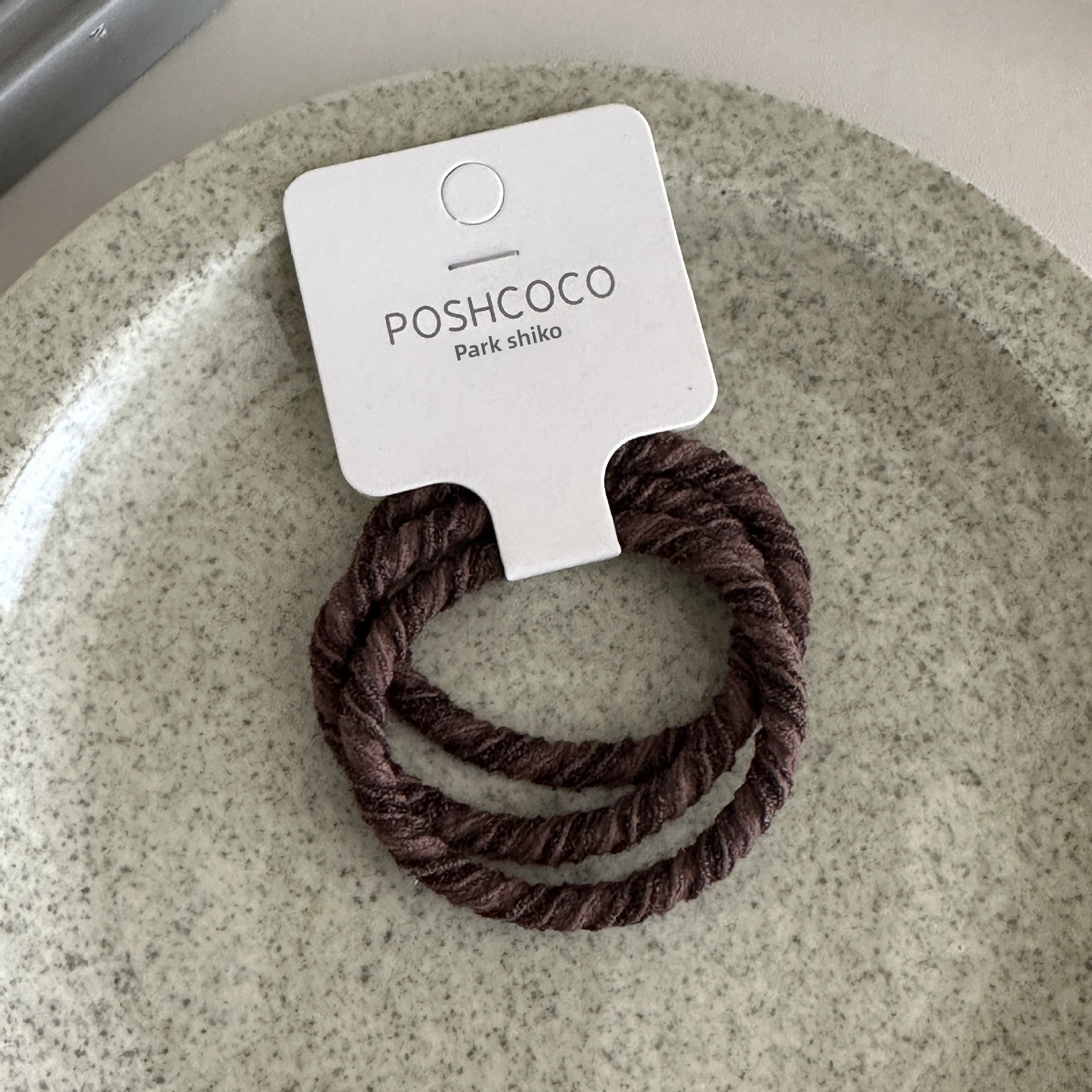 Women's Spring Cloth Rubber Band Hair Accessories Khaki Stripe 3PCS