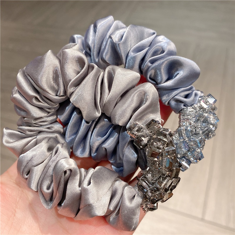 Women's Crystal Beaded Satin Elastic Hairband Multi-color Floral