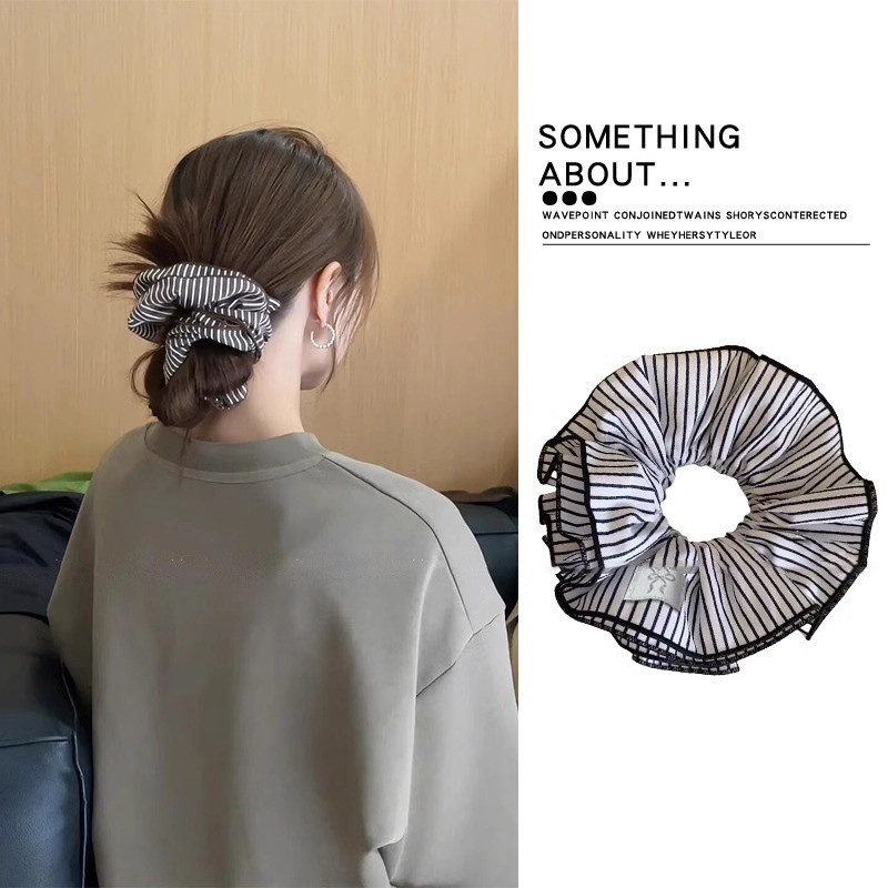 Women's Elegant Square Scarf Scrunchie Chic Cloth Ponytail Hair Tie