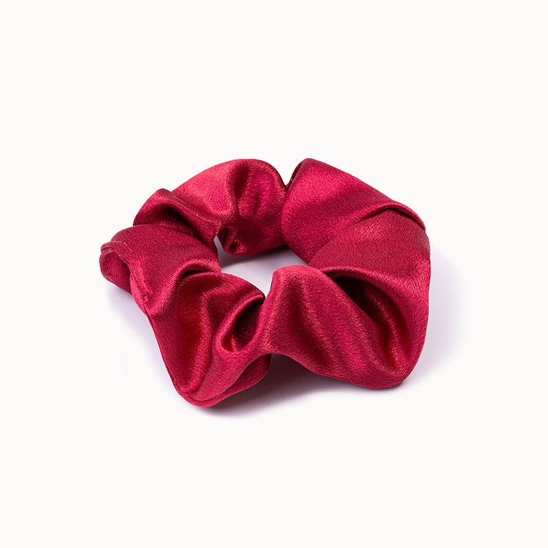 Women's Simple Retro Crystal Satin Scrunchie Hair Tie Solid Color