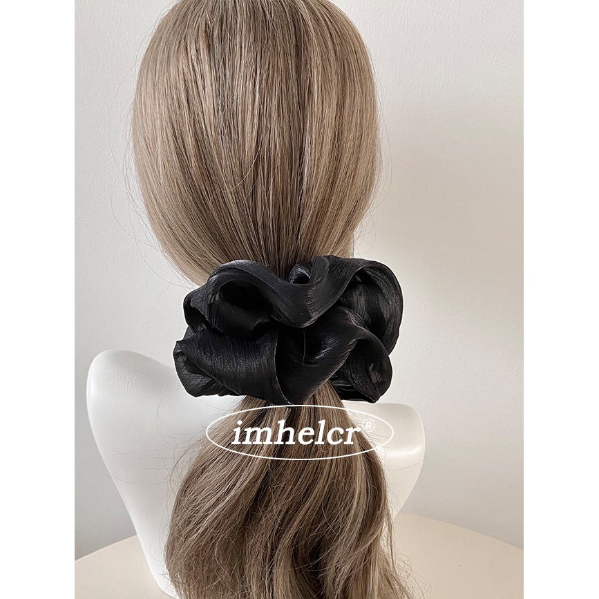 Women Soft Chiffon Hair Tie Elegant Spring Commute Style Beige