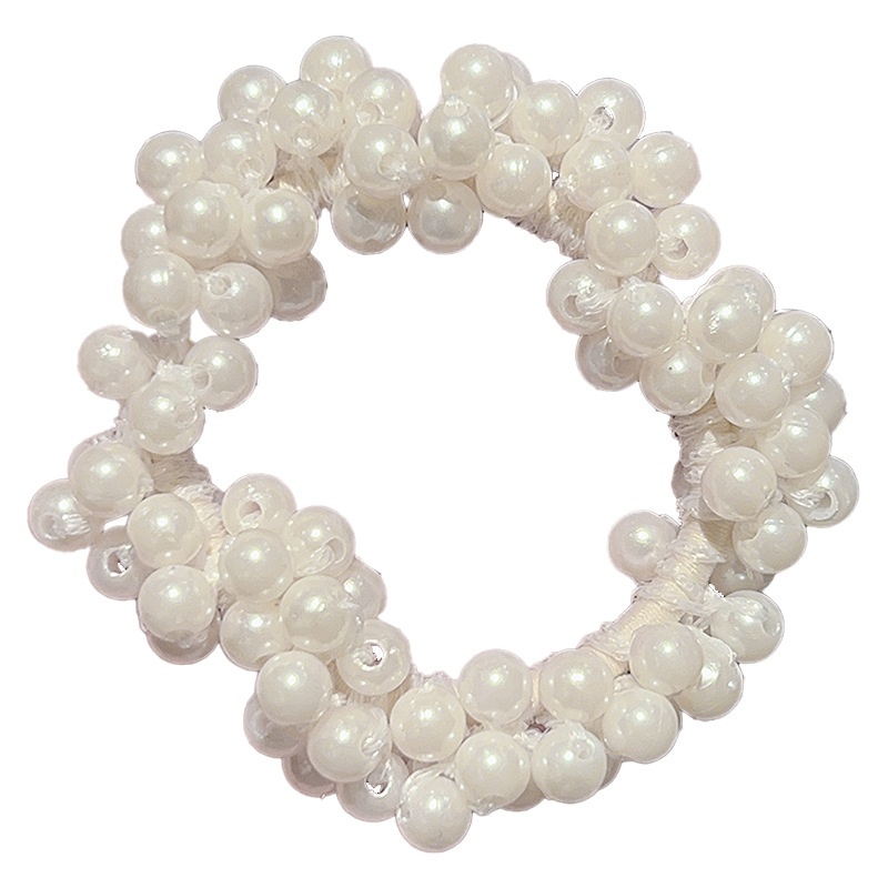 Women's Pearl Beaded Non-Slip Hair Tie For All Seasons Solid Color