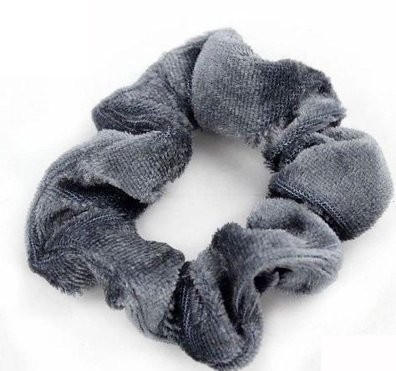 Ladies Winter Gold Velvet Bun Hair Scrunchies Ethnic Plaid Pattern
