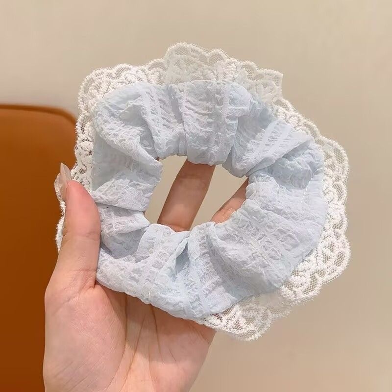 Women's Bowknot Lace Hair Scrunchie Ponytail Holder Sweet Fresh Pattern