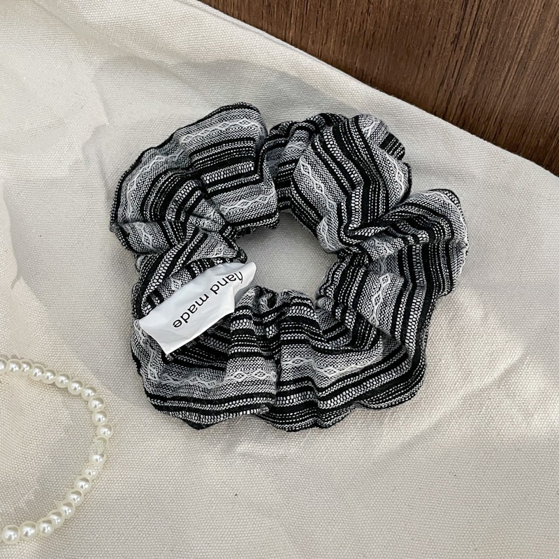Women's Cloth Lace Scarf Scrunchie Daily Hair Tie Spring Tulip Floral