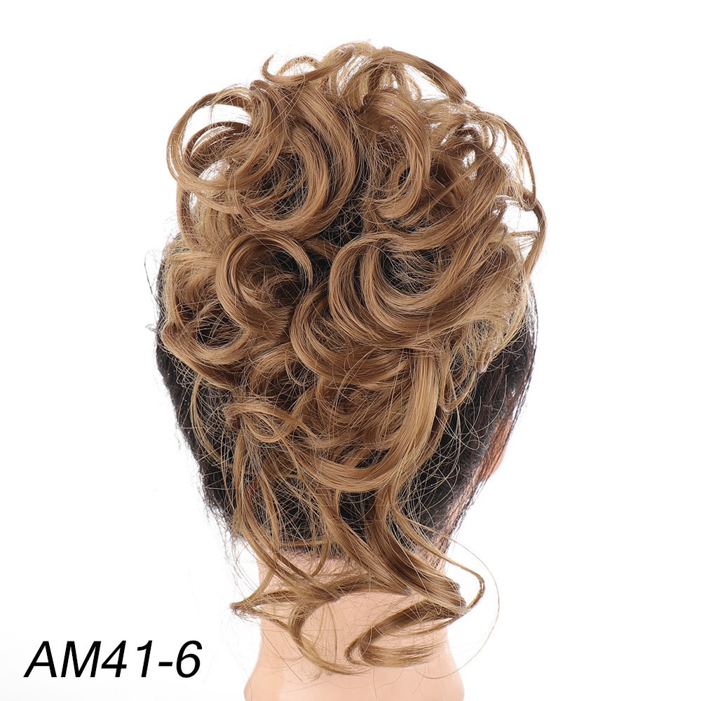 Women Daily Updo Messy Bun Hair Ring High Temp Silk Natural Texture
