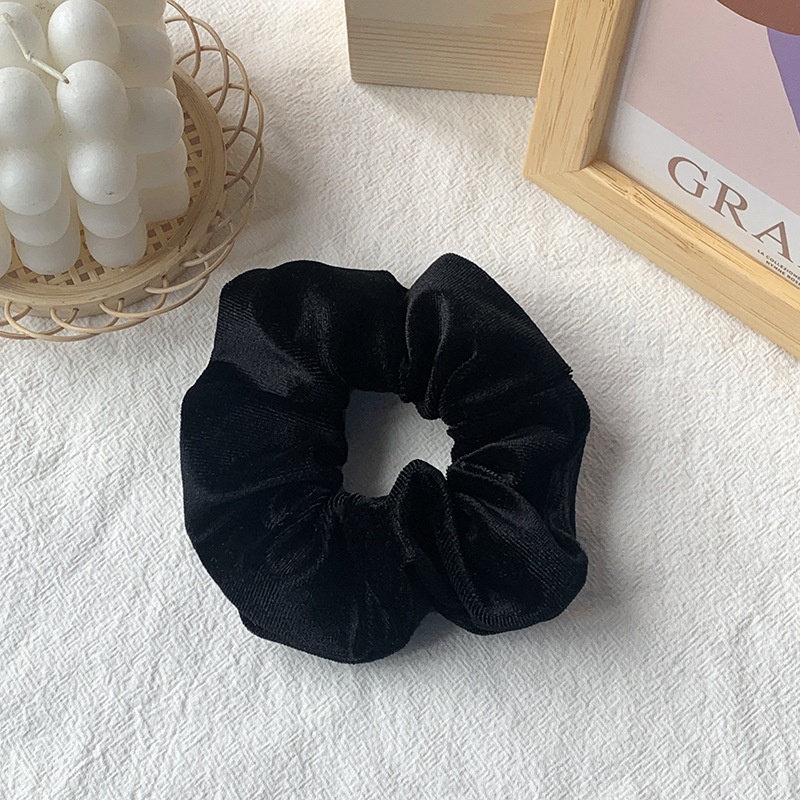 Women's Winter Gold Velvet Large Hair Scrunchies 46 Solid Colors