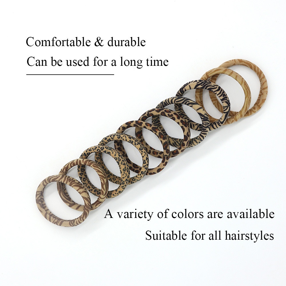 Women's High Elastic Knit Towel Hair Bands Daily Wear Leopard Print
