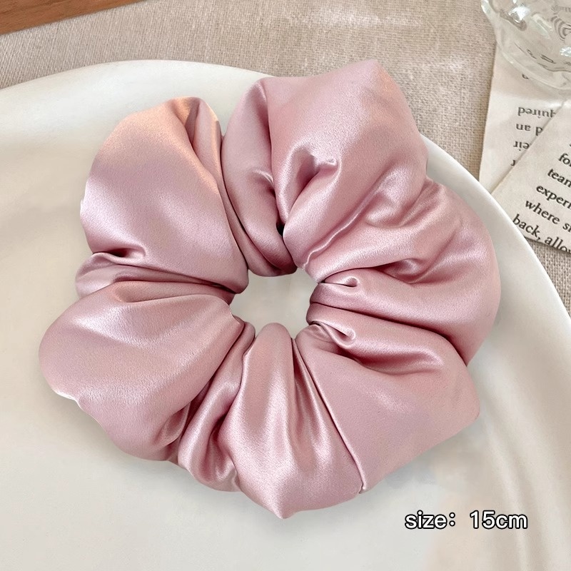 Women's Spring High-End Silky Pleated Pearl Streamer Large Hair Ring